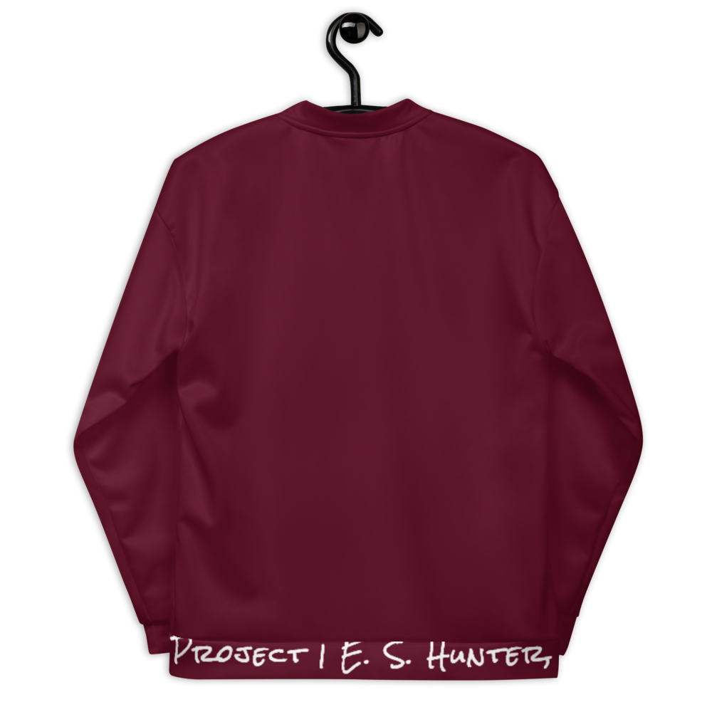 The Basics Project Unisex Bomber Jacket (Burgundy)