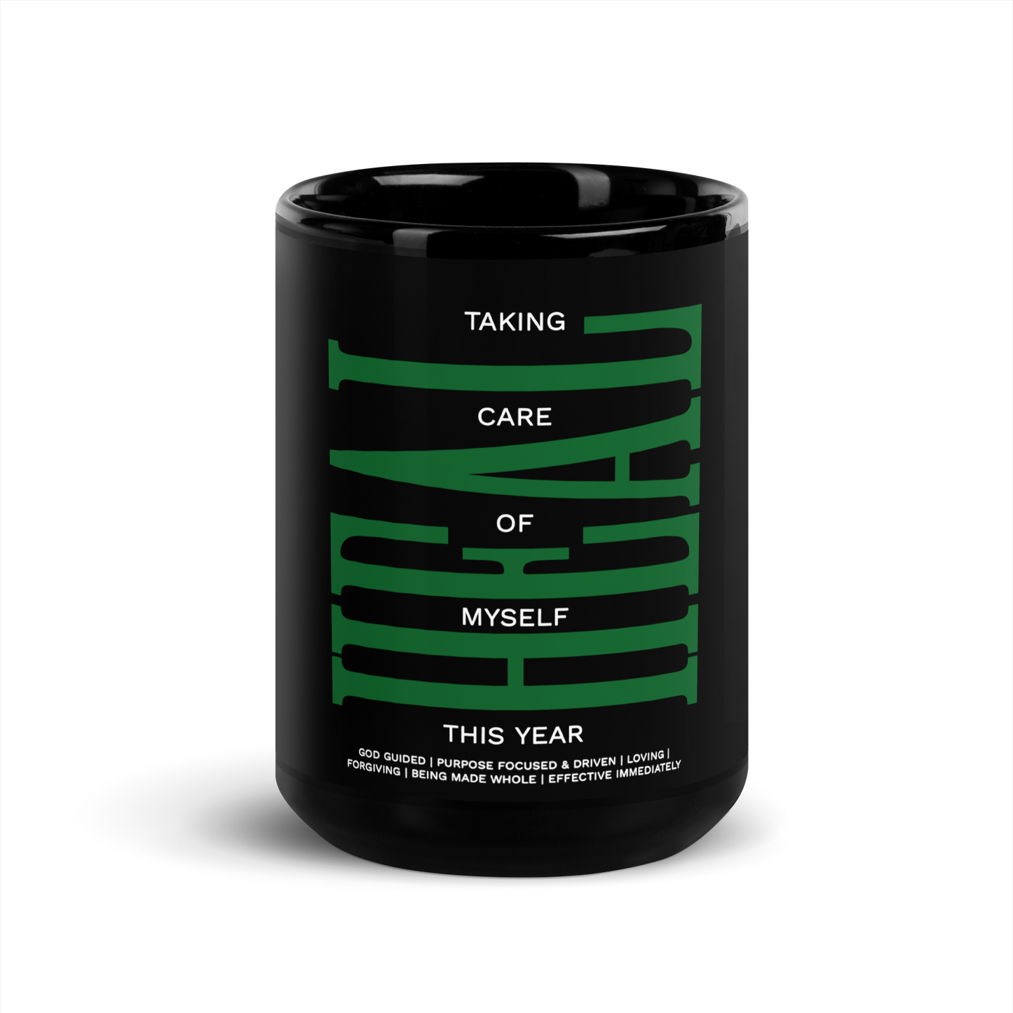 Heal Black Glossy Mug