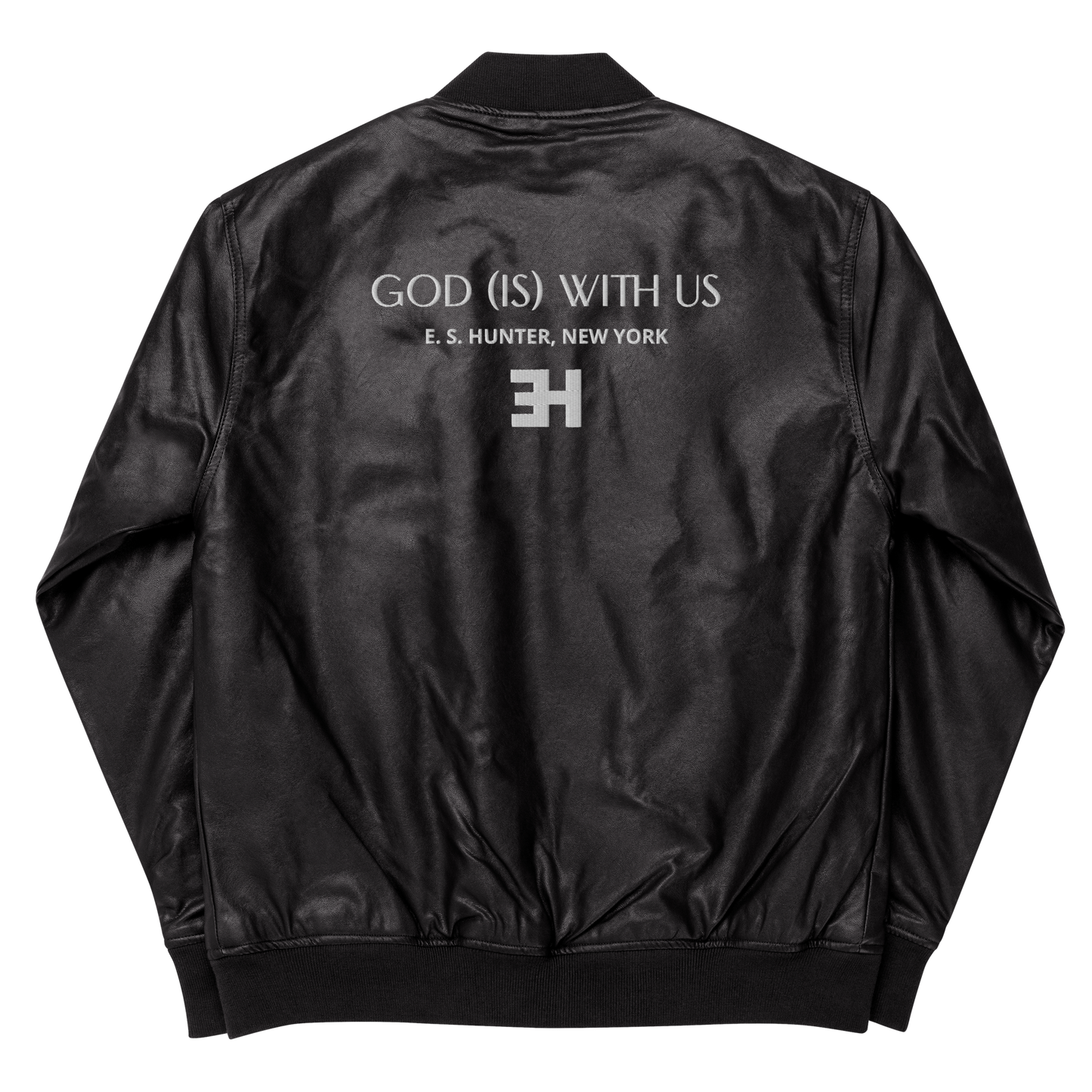 Logo Pu Leather Bomber Jacket