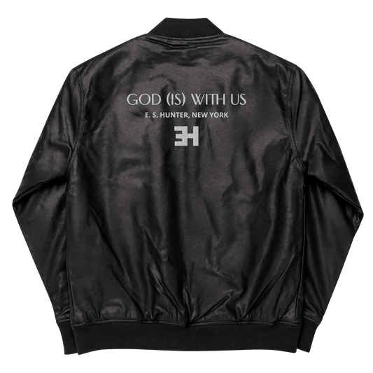 Logo Pu Leather Bomber Jacket