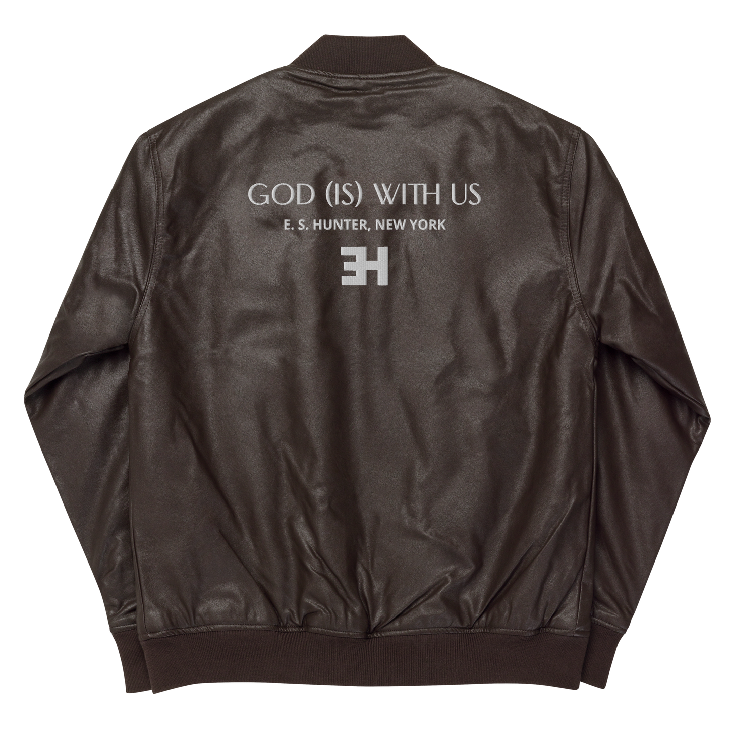 Logo Pu Leather Bomber Jacket