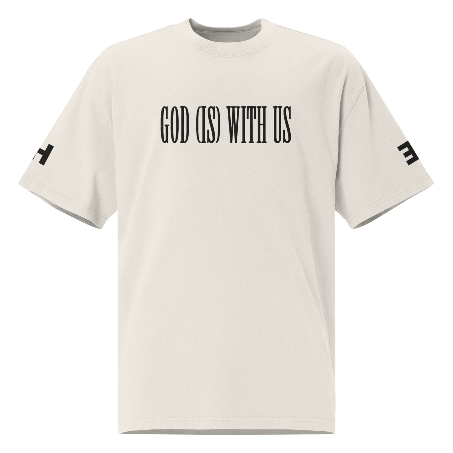 GOD (IS) WITH US Oversized Faded Shirt