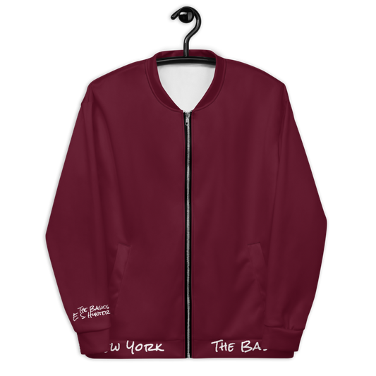 The Basics Project Unisex Bomber Jacket (Burgundy)