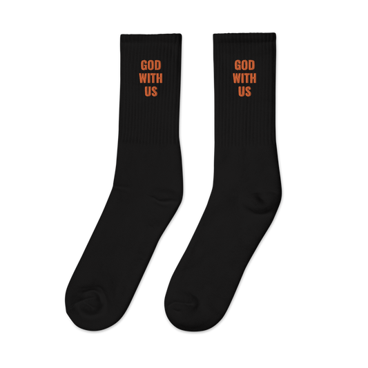 GOD WITH US EMBROIDERED SOCKS